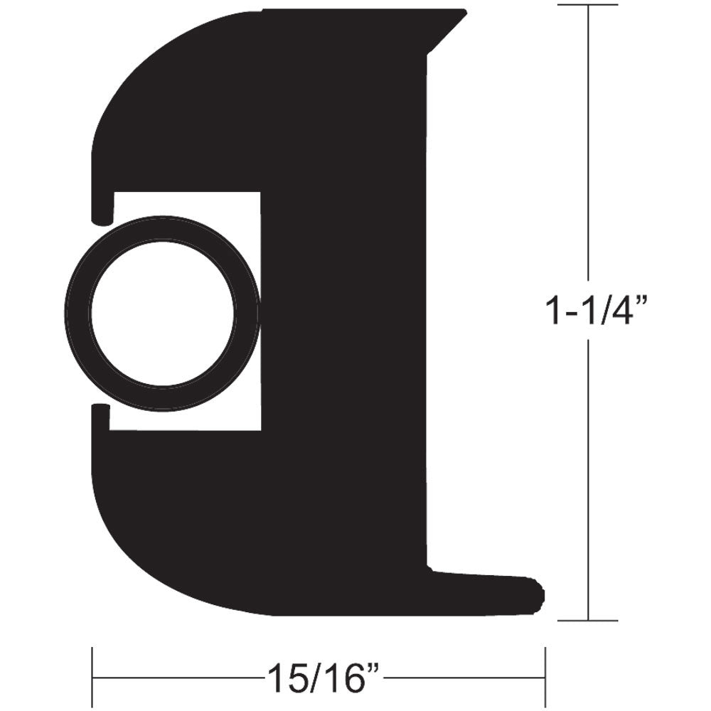TACO Marine V11-3447BBK50-2 TACO Flex Vinyl Rub Rail Kit - Black w/Black Insert - 50' - 1-1/4"