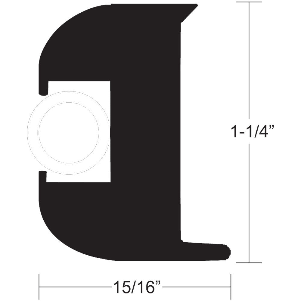 TACO Marine V11-3447BWK50-2 TACO Flex Vinyl Rub Rail Kit - Black w/White Insert - 50' - 1-1/4" x 15/16"