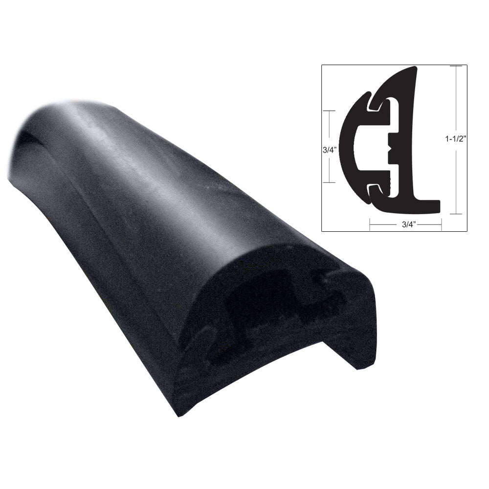 TACO Marine V11-9795BBK50D-2 TACO Semi-Rigid Rub Rail Kit - Black w/Black Insert - 50'
