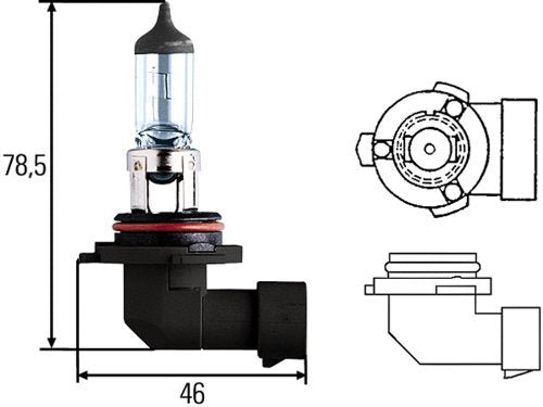 Hella 9006 HB4 Standard Halogen Bulb, 12 Volt, 55 Watt