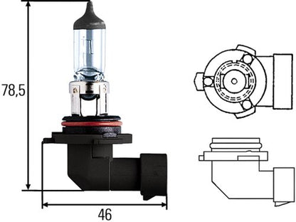 Hella 9006 HB4 Standard Halogen Bulb, 12 Volt, 55 Watt