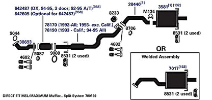 AP EXHAUST 4682 AP Exhaust Products 4682 Exhaust Bolt/Spring