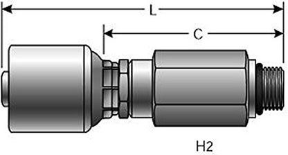 Gates G25121-0608 MegaCrimp Couplings, Male O-Ring Boss Swivel
