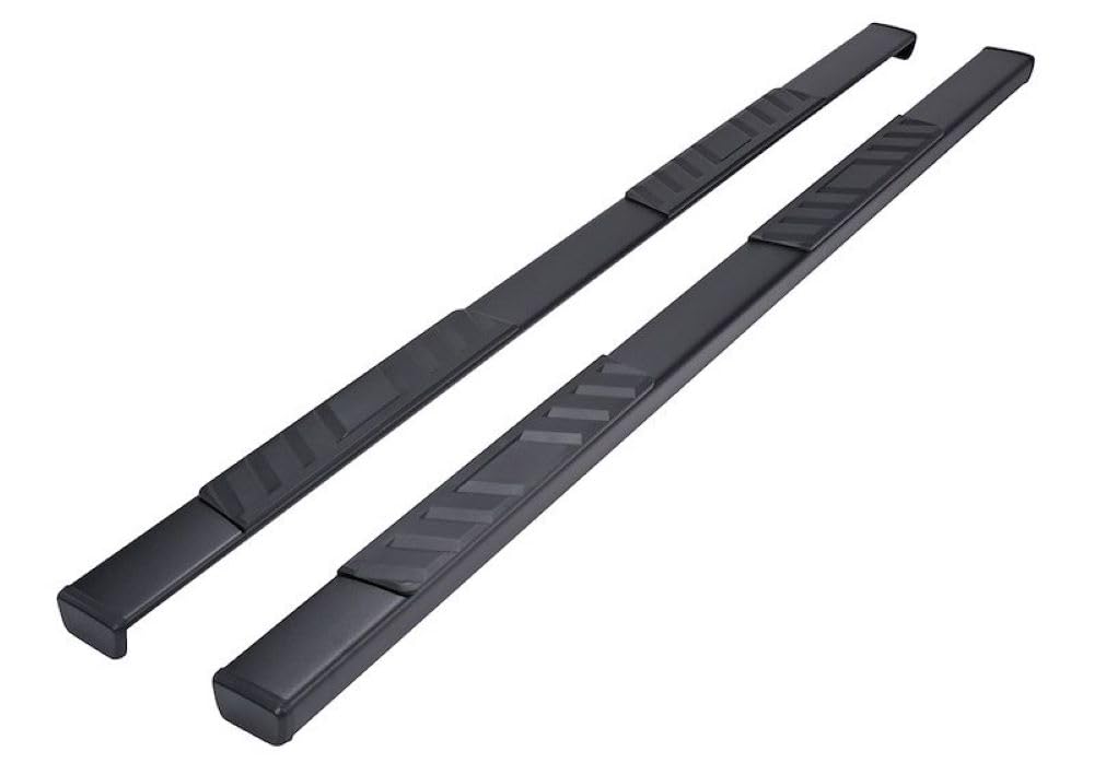 TRAILFX A4020B TrailFX Step Bar Pair Fits 2019-2023 Ford Ranger 4 Inch Trapezoid Nerf Bar Side Steps with Step Pads Titanium Black Powder-Coated Steel Rocker Panel Mount No Drilling Required TrailFX A4020B