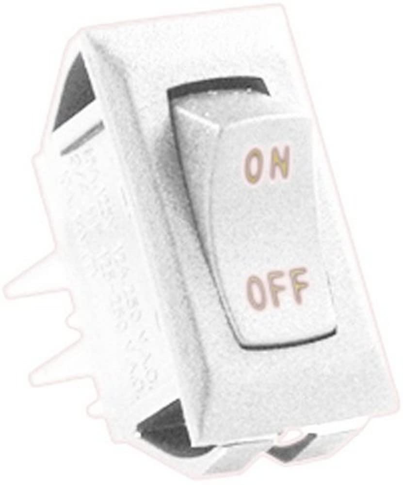JR PRODUCTS 12611-5 JR Products (12611-5) Ivory/Gold 12V On/Off Switch, (Pack of 5)