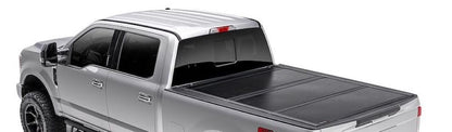 TRAILFX TFX8004 Hard Folding Tonneau Cover Fits Ford F-250 Super Duty 6.8 Foot Bed 2017-2026 Tri-Fold 3 Panel Design, Lockable with OEM Tailgate Lock Gloss Black Powder Coated Aluminum TrailFX TFX8004