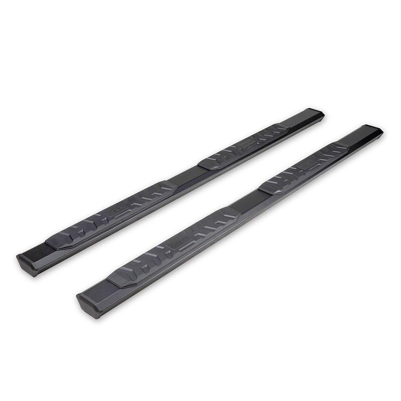 TRAILFX AL4026B TrailFX Nerf Bar AL4026B, 4-1/2 Inch Hexagonal Straight, with Step Pads, Rocker Panel Mount, Powder Coated, Black, Aluminum, with Plastic End Caps/Bracket Covers, Fits 2024-2025 Toyota Land Cruiser