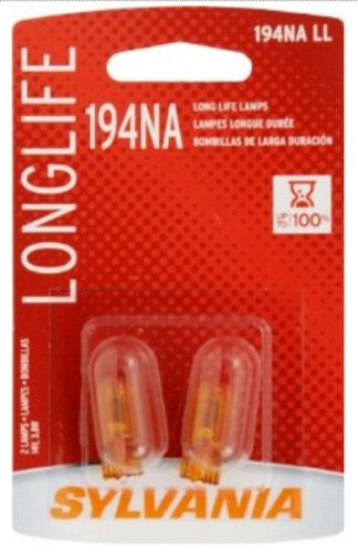 SYLVANIA 194NA.BP2 SYLVANIA Replacement for 194NA Natural Amber Basic Miniature Bulb Compatible with Toyota, Honda, Ford, GMC, Chevrolet, Acura and Other models (Contains 2 Bulbs)