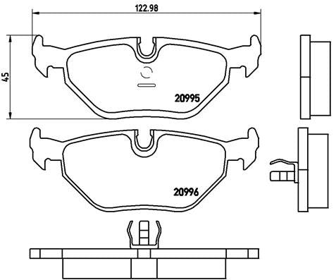 BREMBO P06011 Brembo P06011 Low-Met Rear Disc Brake Pad Set BMW/WIESMANN OE# 34211158266