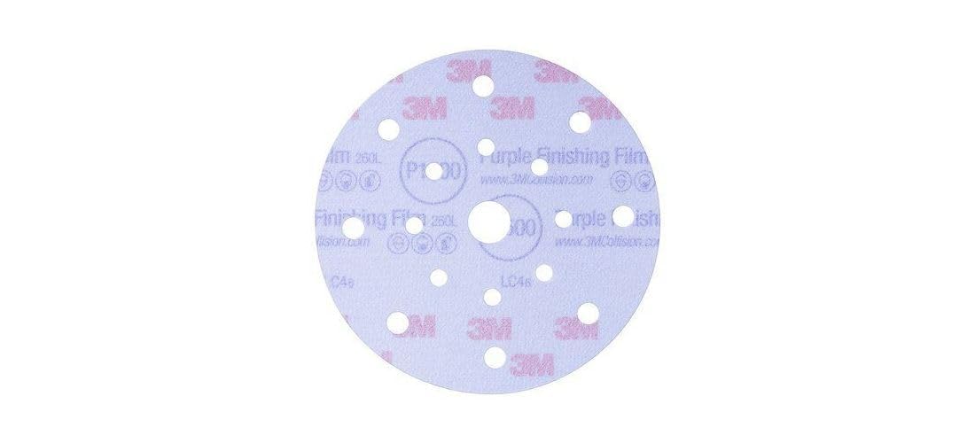 3M 34785 3M Hookit Coated A/O Aluminum Oxide AO Purple Hook & Loop Disc - Film Backing - P1000 Grit -Fine - 6 in Diameter - 34782 [PRICE is per BOX]