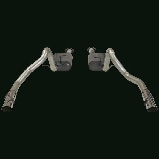 FLOWMASTER 17312 Flowmaster 17312 American Thunder Cat-Back Exhaust Kit 2.5 Inch Aluminized Steel with 3 Inch Polished Stainless Tips Compatible with 1999-2004 Ford Mustang GT, MACH 1 and Bullitt with 4.6L SOHC engine