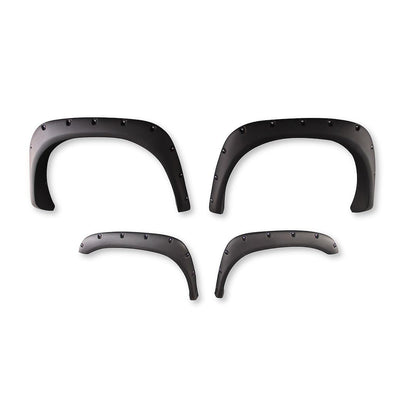TRAILFX TFD3001S TrailFX Fender Flares Fits Dodge Ram 1500 2002-2008 Pocket Style Black Smooth Paintable Polypropylene, Set of 4 with Stainless and Black Steel Rivets TrailFX TFD3001S