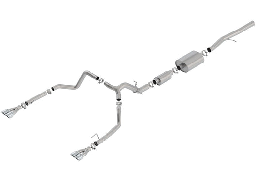 BORLA 140783 BORLA 140783 Cat-Back System for '19-'23 Chev. Silv. 1500/GMC Sierra 1500 (EXC. ZR2 & AT4X) 6.2L AT 2&4WD Ext. Cab (6' 7") Bed/Crew Cab (5' 9") Bed. O.E. Split Rear Adapt. 60706 Crew Cab (6' 7") Bed.