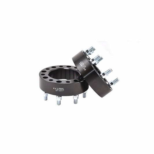 TRAILFX W866901N TrailFX Wheel Spacer W866901N, 8 x 6.69 Inch Bolt Pattern, 2 Inch Thickness, 125 Millimeter Hub Size, Black, Aluminum, Set Of 2, 16 Open End Conical Seat Lug Nuts, Fits 2005-2007 Ford F-250 Super Duty