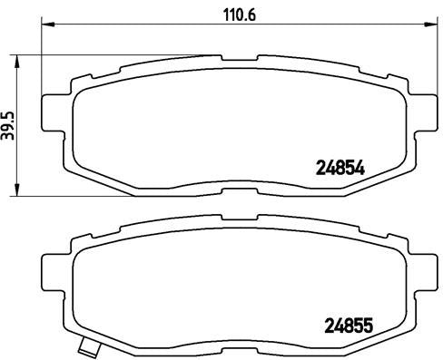 BREMBO P78018 Brembo P78018 Rear Disc Brake Pad - Set of 4