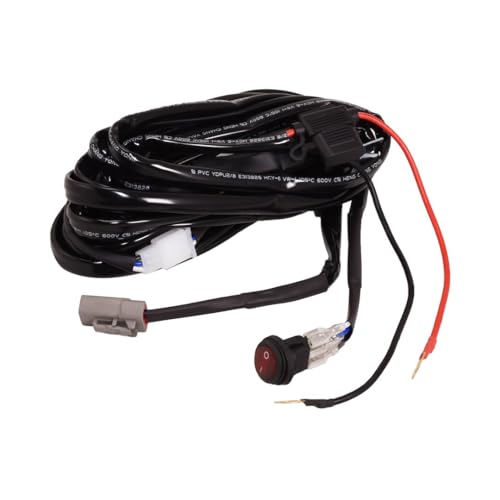 TRAILFX WRHRNSS3 TrailFX Light Bar Wiring Harness, Replacement Wiring Harness for TrailFX Double Row LED Light Bars or 30 Inch or More Single Row Light Bar, 9.4 Foot, Waterproof Deutsch Connector, 30A Fuse, 12V Relay