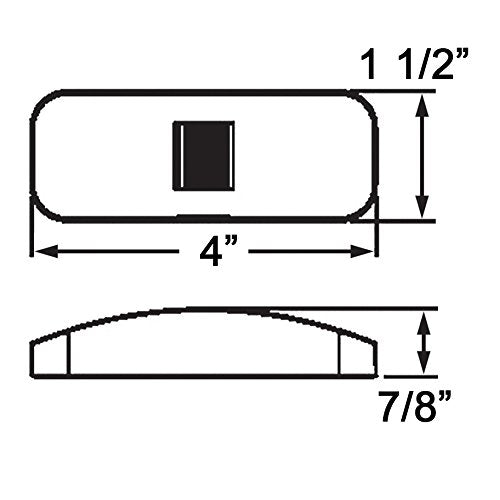 OPTRONICS A44RBP Optronics A-44RBP Red Replacement Lens for Rectangular Marker/Clearance Lights