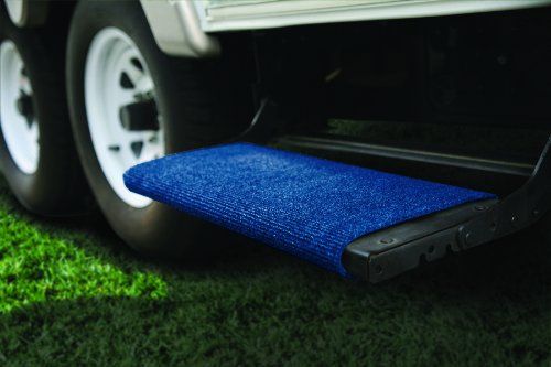 CAMCO 42924 Camco Wrap Around Step Rug | Protects Your RV from Unwanted Tracked in Dirt | Works on Electrical and Manual RV Steps | Blue (42924)
