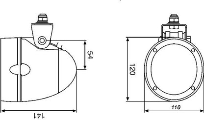 HELLA 996234021 HELLA 996234021 Mega Beam Series 12V/55W Close Range Halogen Work Lamp