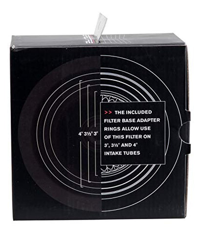 SPECTRE 8161 Spectre Universal Clamp-On Air Filter: High Performance, Washable Filter: Round Reverse Tapered; 3 in/3.5 in/4 in Flange ID; 2.625 in (67 mm) Height; 6 in (152 mm) Base; 4.75 in Top, SPE-8161, Black