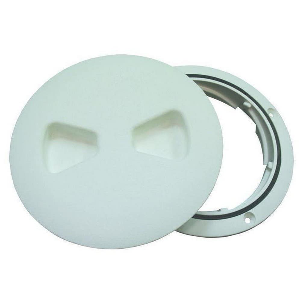 T-H MARINE DPSLP-4-2-DP TH Marine 4" Low Profile Screw Out Textured Deck Plate w/Molded Gasket- Polar White (DPSLP-4-2-DP)