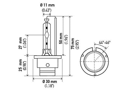 Hella D2S4300K D2S 4300 K Xenon Standard Bulb, (85V, 35W