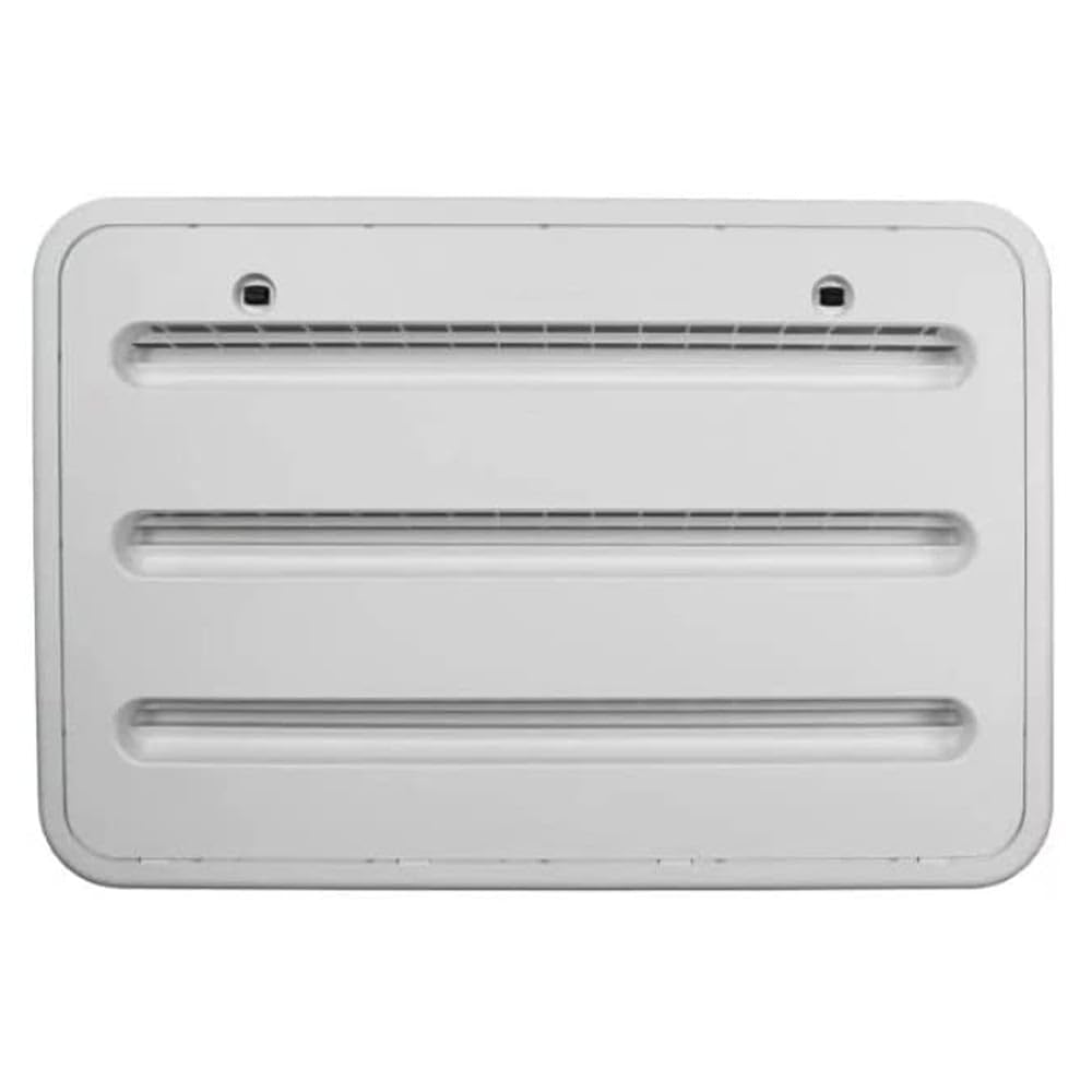 Dometic 3316941.010 Dometic RV Refrigerator Lower/Upper Mount Vent - Replacement Vent Assembly for Refrigerators - Paintable Recessed Grid Design with Cut-Out 14" x 22" - Polar White