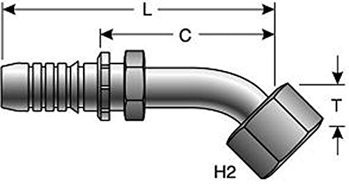 Gates G20234-1216 GlobalSpiral Couplings, Female Flat-Face O-Ring
