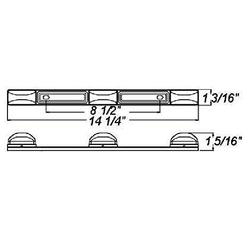 OPTRONICS MCL97RK Optronics MCL97RK LED Identification Light Bar,Red