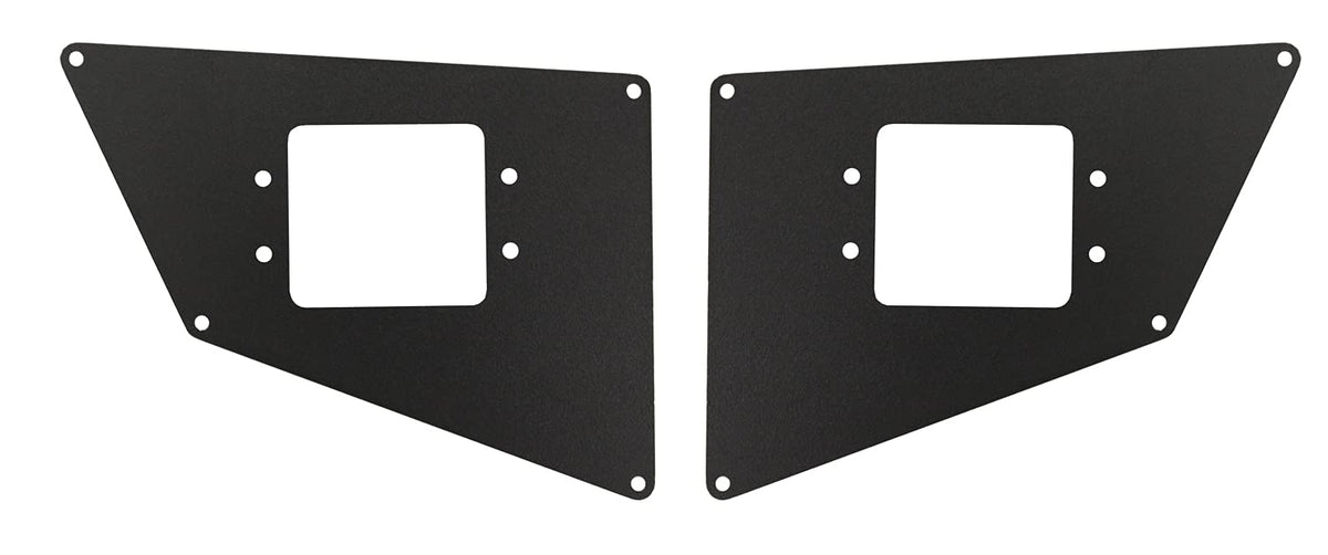 GO RHINO 281731T Go Rhino BR20 Light Plates - 3x3 Flush Mount | Mild Steel, Textured Black | 281731T | Fits Go Rhino BR20 Rear Bumpers (See description)