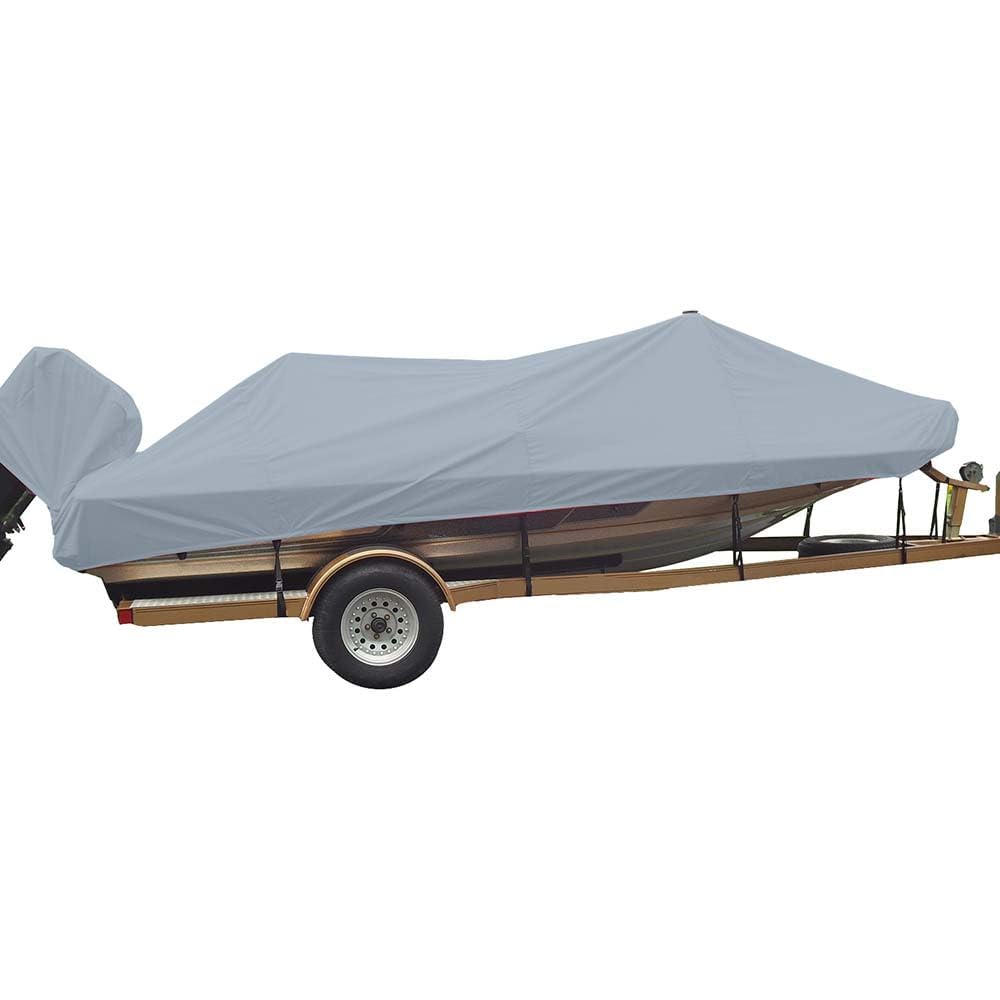 CARVER 77218S-11 Carver Industries 77218S-11 Styled-to-Fit Boat Cover for Wide Bass Style Boats - 18'6", Mist Gray