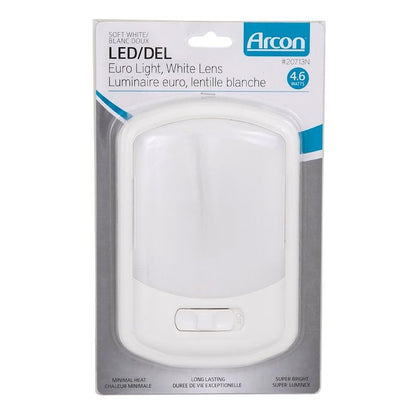 ARCON 20713N Arcon LED Ceiling Single Light 12V Euro-Style Soft White Dome Fixture with White Lens Easy On/Off Switch Compact Interior Lighting for RV Camper Trailer Arcon 20713N
