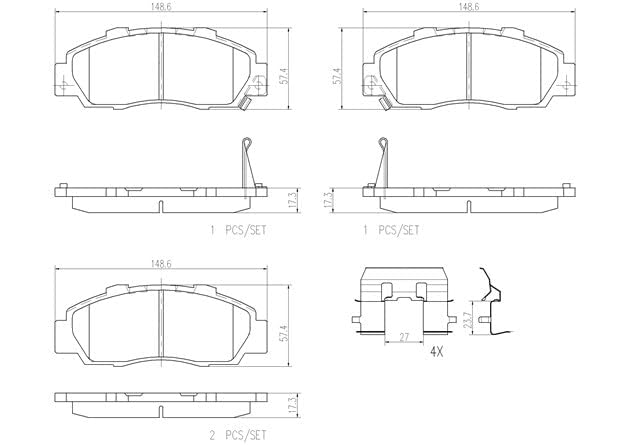 BREMBO P28026N Brembo P28026N DISC BRAKE PAD SET