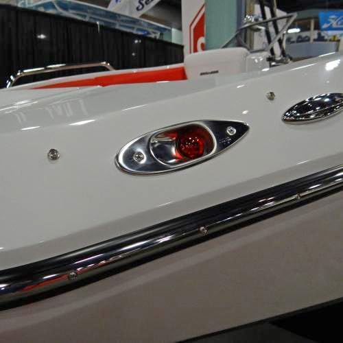 T-H MARINE SEL-1LED-DP T-H Marine Shark Eye LED Navigation Light Set - Premium Marine Lights for Enhanced Safety, Visibility, and Aesthetics – Durable Stainless Steel, NMMA Type Accepted – Easy Below Rub-Rail Installation