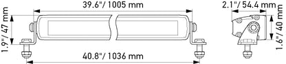 HELLA 358176321 HELLA 1FJ 358 176-321 LED-Spotlight - Black Magic Slim Lightbar 40" - 12/24V - mounting - Cable: 2000mm - Plug: Open Cable Ends