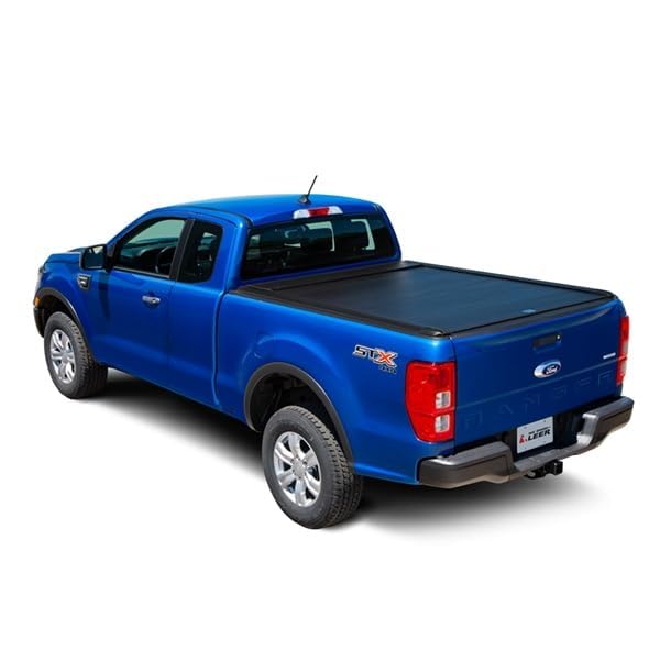 PACE EDWARDS KMN182 Manual Retractable Lockable Using Tailgate Handle Lock Black Matte Aluminum