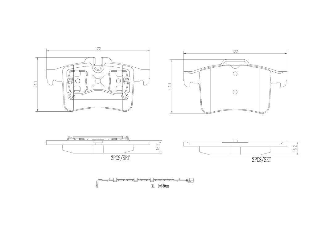 BREMBO P36034N Brembo P36034N Premium Ceramic Rear Disc Brake Pad Set JAGUAR OE# C2P25493