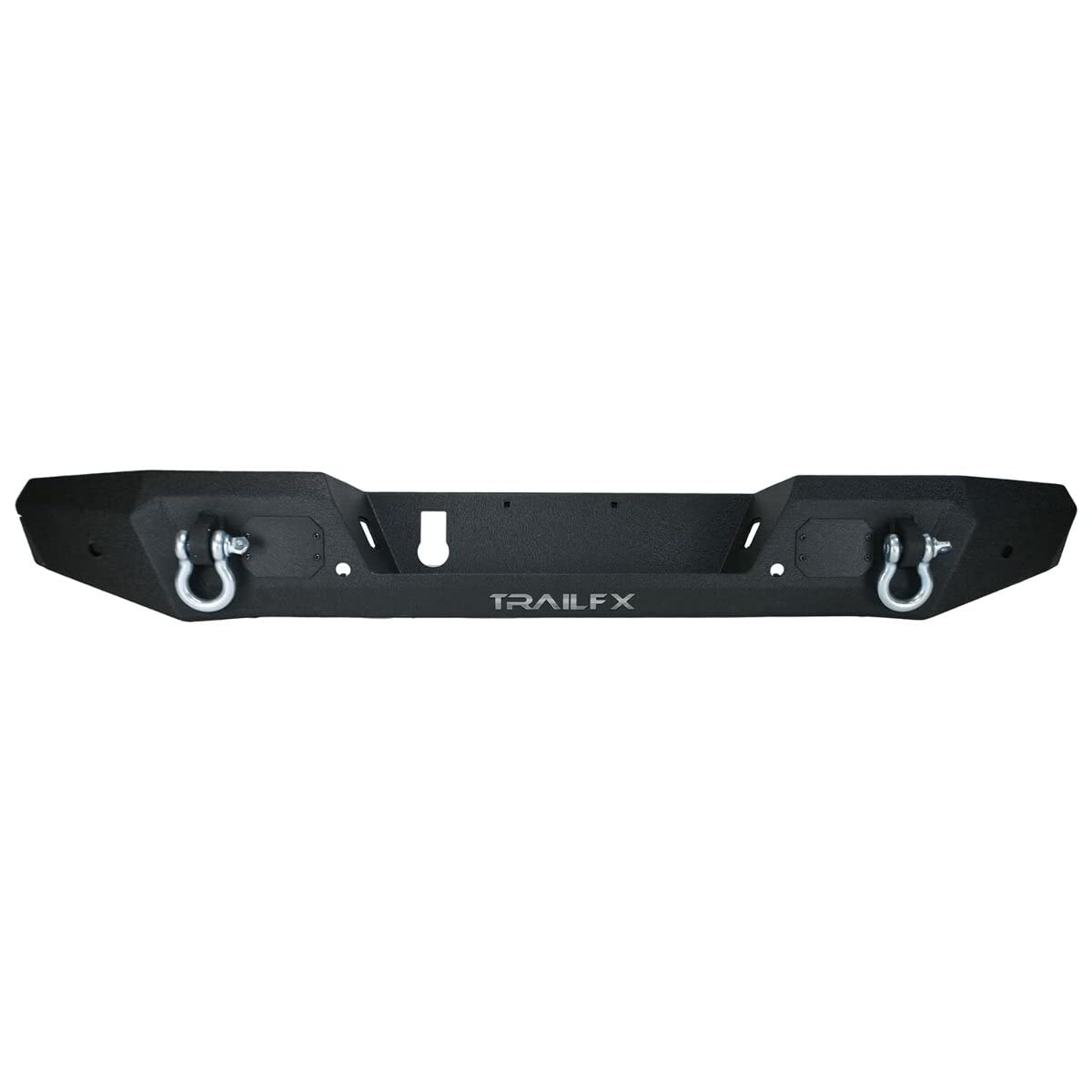 TRAILFX JL013T TrailFX Rear Bumper Fits Jeep Gladiator JT 2020-2025 One-Piece Direct Fit Black Textured Powder Coated Steel With D-Ring Mounts LED Light Cutouts OE Sensor Compatible TrailFX JL013T