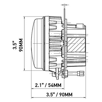 Hella 011988131 HLMP 90MM LED HIG/DRL/PO PERCF MV EC/SAE