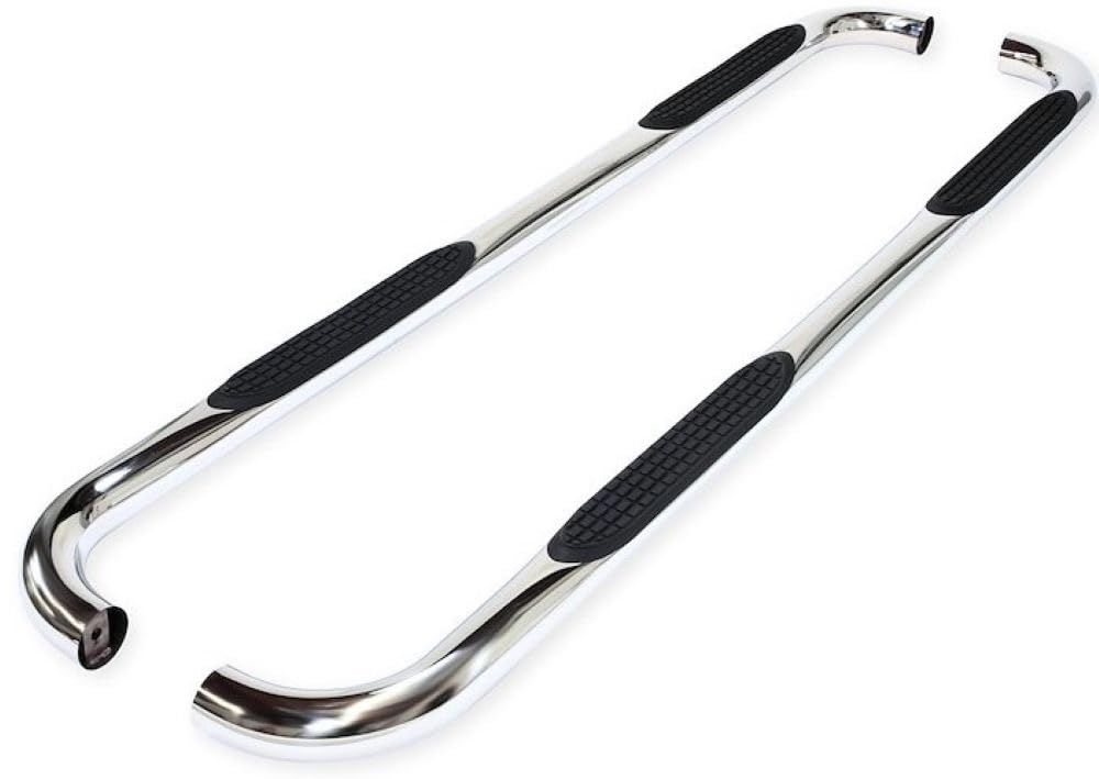 TRAILFX A0065S TrailFX Nerf Bars Fits Ford Bronco Sport 2021-2025 Polished 3 Inch Round Bent Stainless Steel with Step Pads Rocker Panel Mount Running Boards with Mounting Hardware TrailFX A0065S