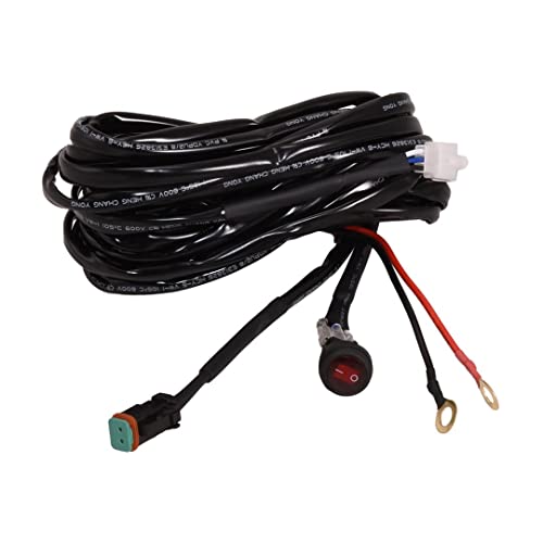 TRAILFX WRHRNSS1 Fog Light Wiring Harness Replacement Wiring Harness for TrailFX Single Cube Single Row LED Light Bars 9.4 Foot Waterproof Deutsch Connector Rocker On/Off Switch 30A Fuse 12V Relay TrailFX WRHRNSS1