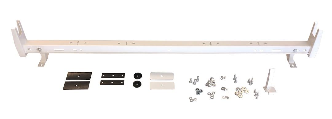 TRAILFX FCLR007W TrailFX Universal Ladder Rack Extension for Van Racks Without Gutters White Powder Coated Steel 63 Inch Adjustable Length Adds 250 lb Capacity TrailFX FCLR007W