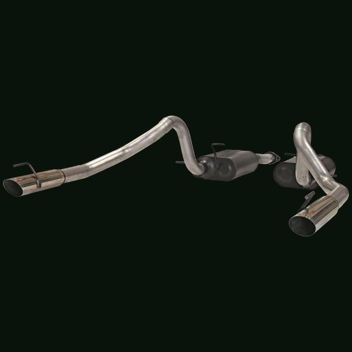 FLOWMASTER 17312 Flowmaster 17312 American Thunder Cat-Back Exhaust Kit 2.5 Inch Aluminized Steel with 3 Inch Polished Stainless Tips Compatible with 1999-2004 Ford Mustang GT, MACH 1 and Bullitt with 4.6L SOHC engine