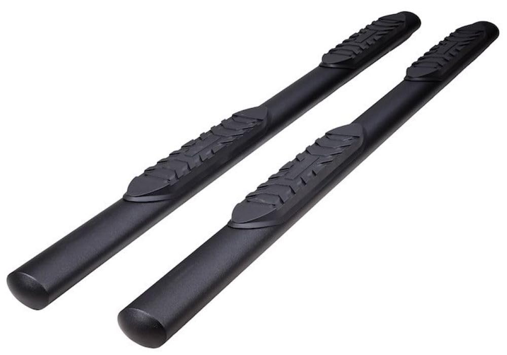 TRAILFX A1555T TrailFX Nerf Bars Fits Ford Bronco 4 Door 2021-2025 Steel 4 Inch Oval Straight Powder Coated Black with Step Pads Rocker Panel Mount Running Boards TrailFX A1555T