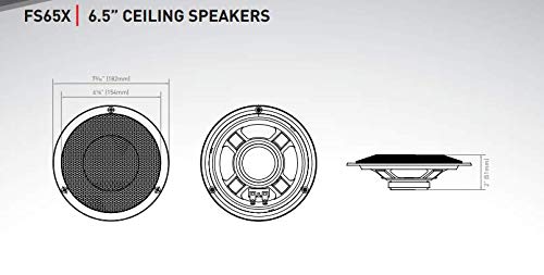 FURRION LLC FS65W Furrion 6.5" 30-Watt Indoor Wall-Mount/Ceilling Speaker for RV, Camper or Trailer with Flush Mount Design (White) - FS65W