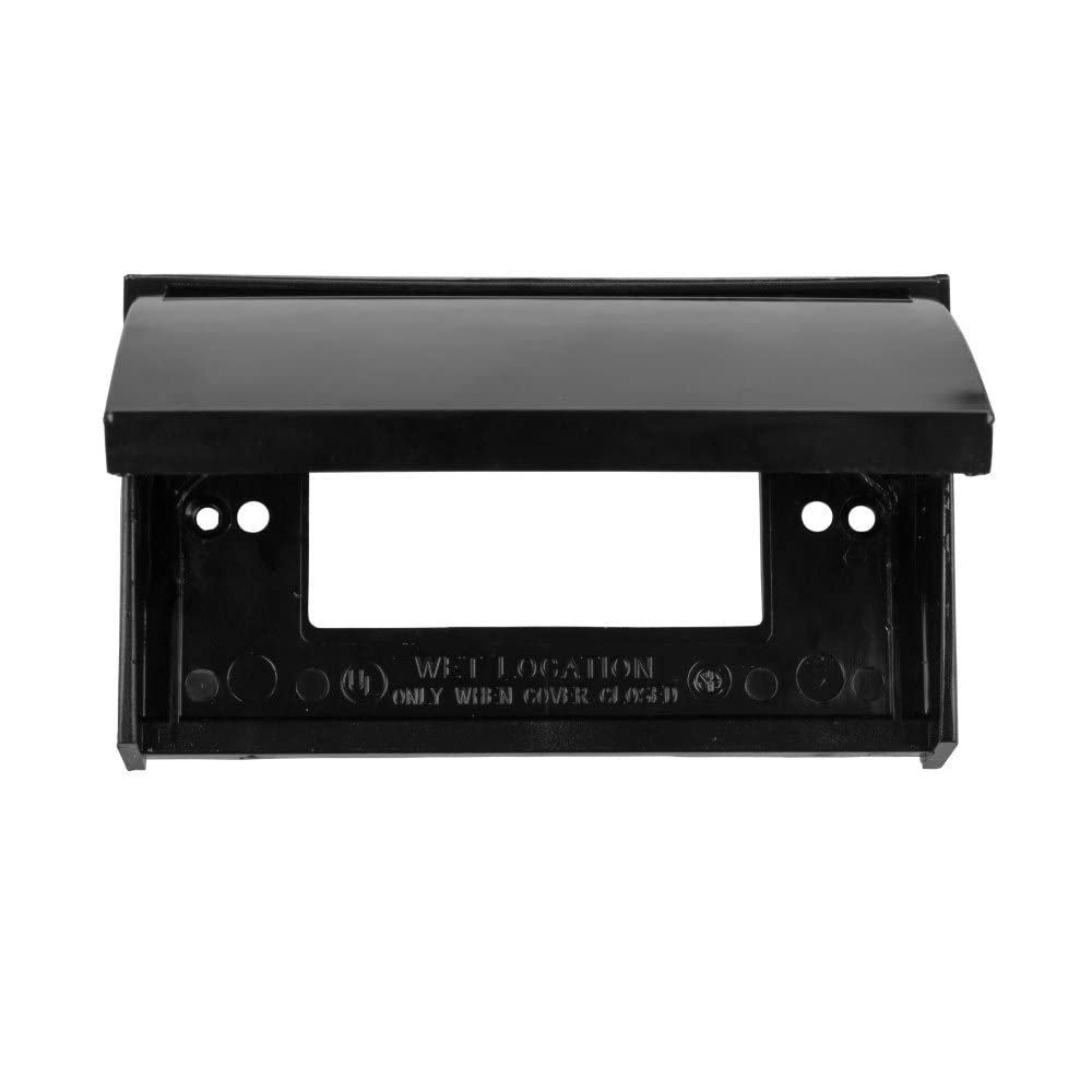 JR PRODUCTS 05-12215 JR Products 05-12215 GFCI Outlet Cover (Black),1 Pack
