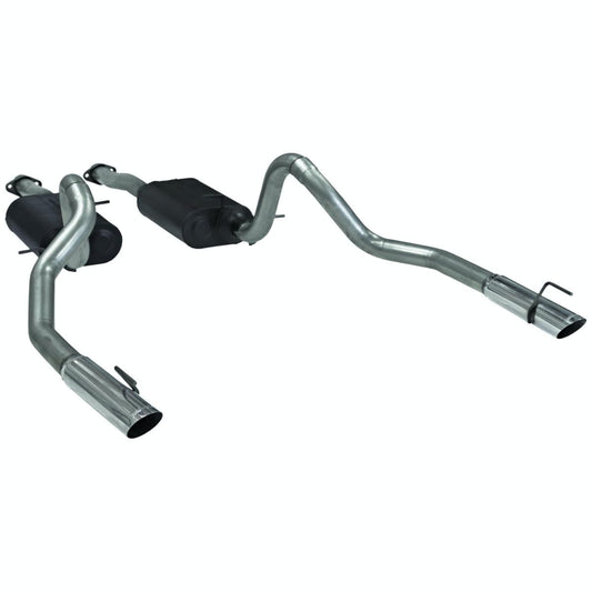 FLOWMASTER 17312 Flowmaster 17312 American Thunder Cat-Back Exhaust Kit 2.5 Inch Aluminized Steel with 3 Inch Polished Stainless Tips Compatible with 1999-2004 Ford Mustang GT, MACH 1 and Bullitt with 4.6L SOHC engine