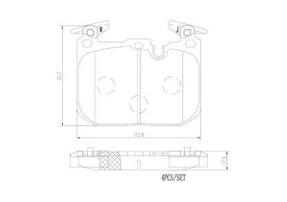 BREMBO P06096N Brembo P06096N Premium Ceramic Front Disc Brake Pad Set BMW OE# 34116878882