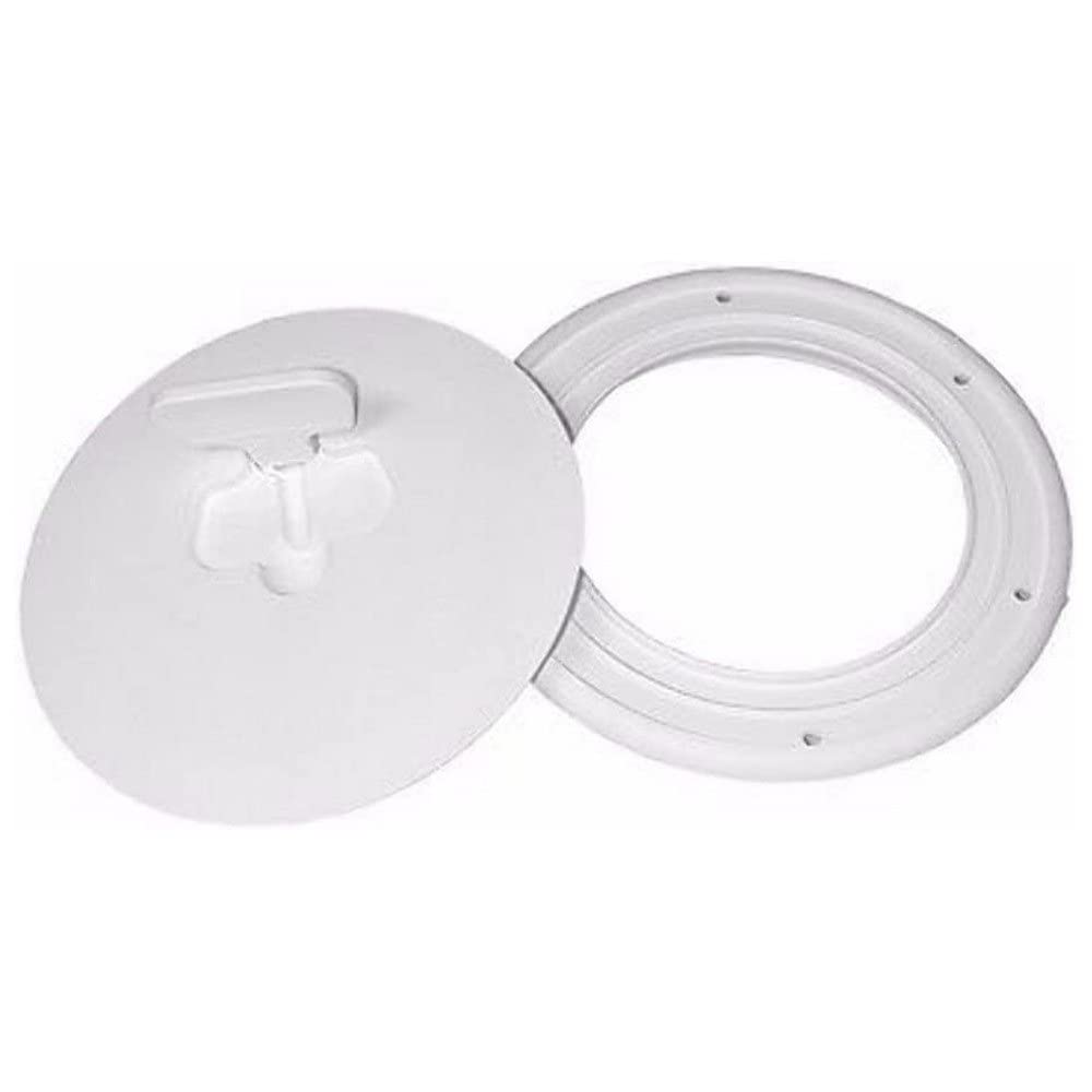 T-H MARINE DPCAM-6-2-DP T. H. Marine T & H Marine Supply 6"" Cam- Out Deck Plate - Polar White (DPCAM-6-2-DP), Black