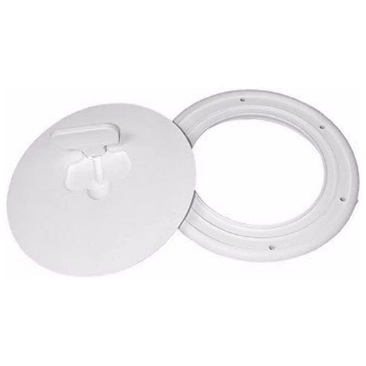 T-H MARINE DPCAM-6-2-DP T. H. Marine T & H Marine Supply 6"" Cam- Out Deck Plate - Polar White (DPCAM-6-2-DP), Black